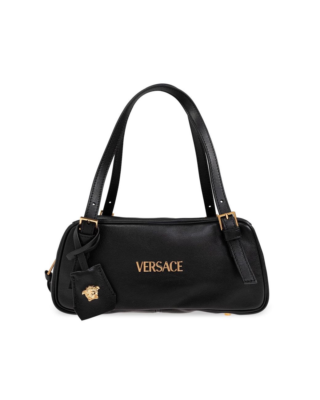 Versace Black Leather Shoulder Bag