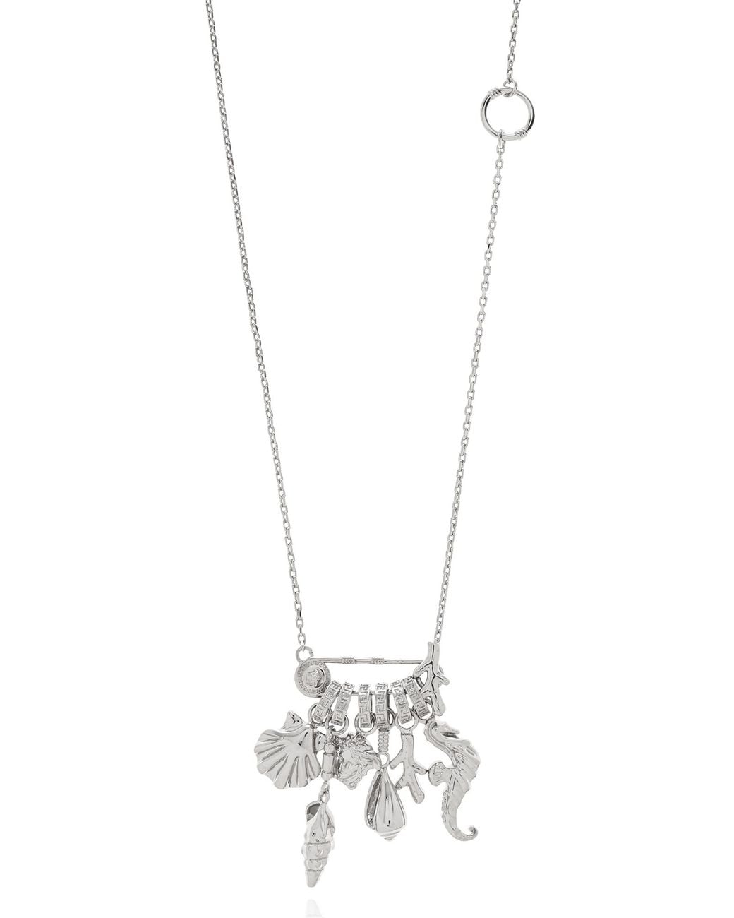 Versace White Necklace With Charms