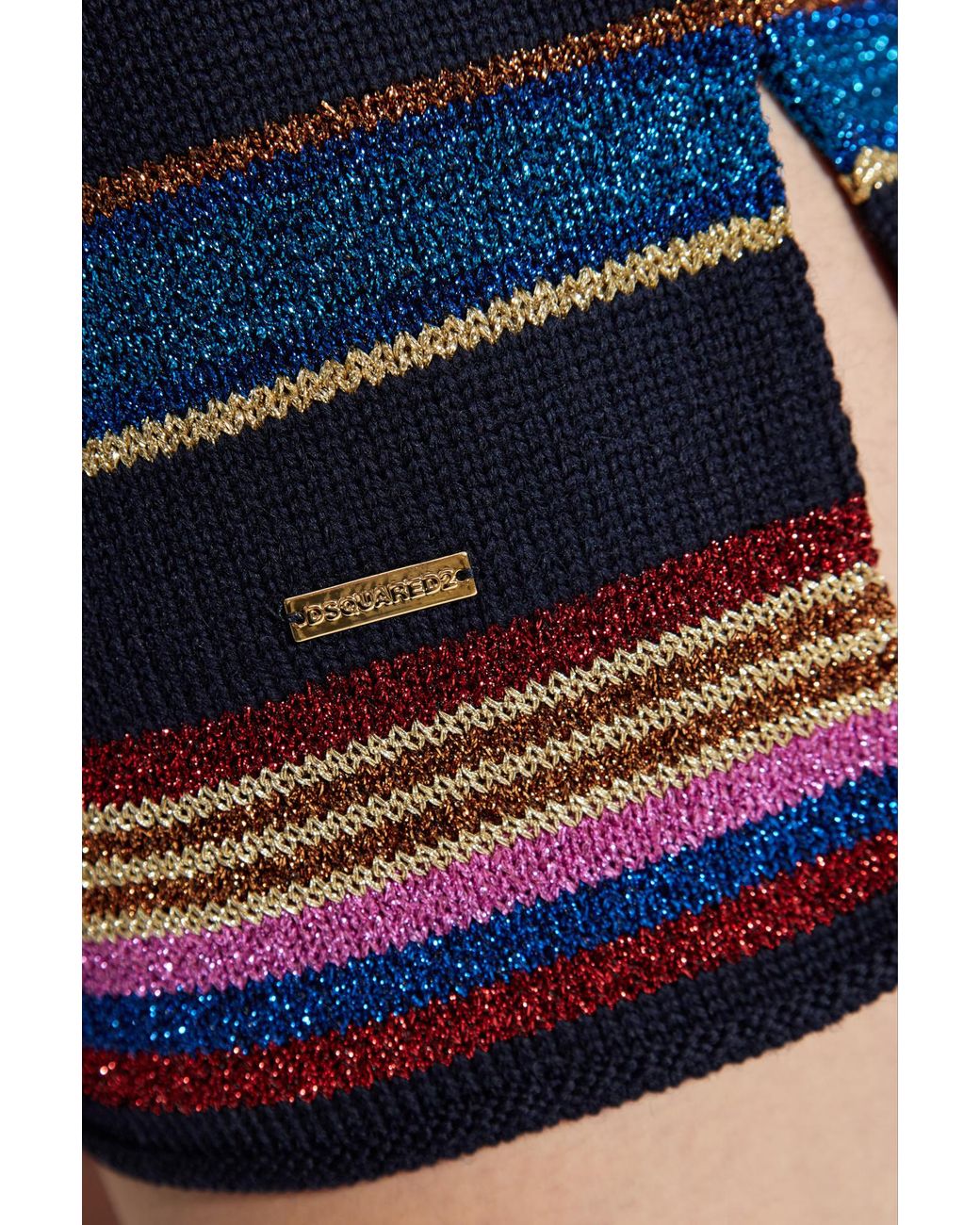 DSquared² Blue Shorts With Lurex Thread
