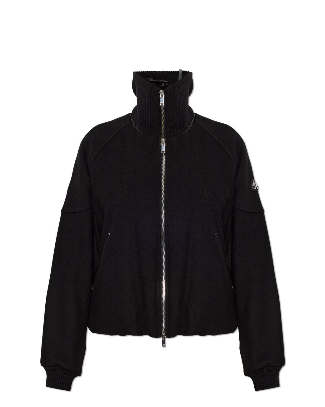 Moose Knuckles Black Wool Jacket With Patch