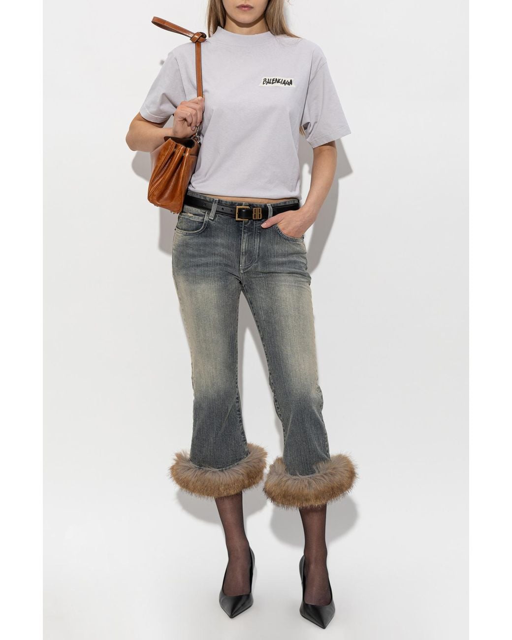 Balenciaga Gray T-Shirt With Vintage Effect