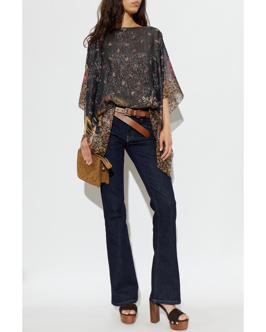 Etro Black Silk Poncho