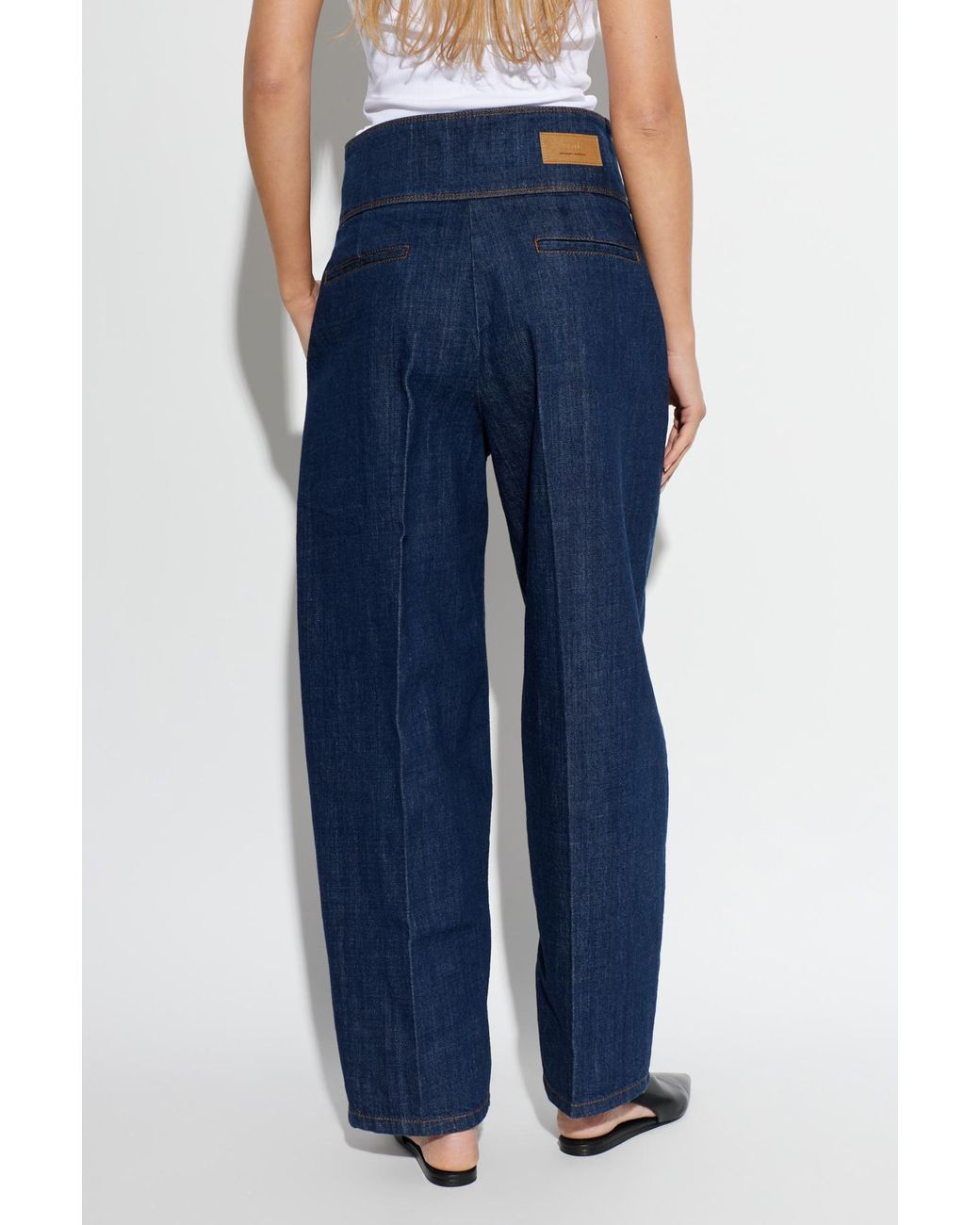 AMI Blue Wide-Leg Jeans