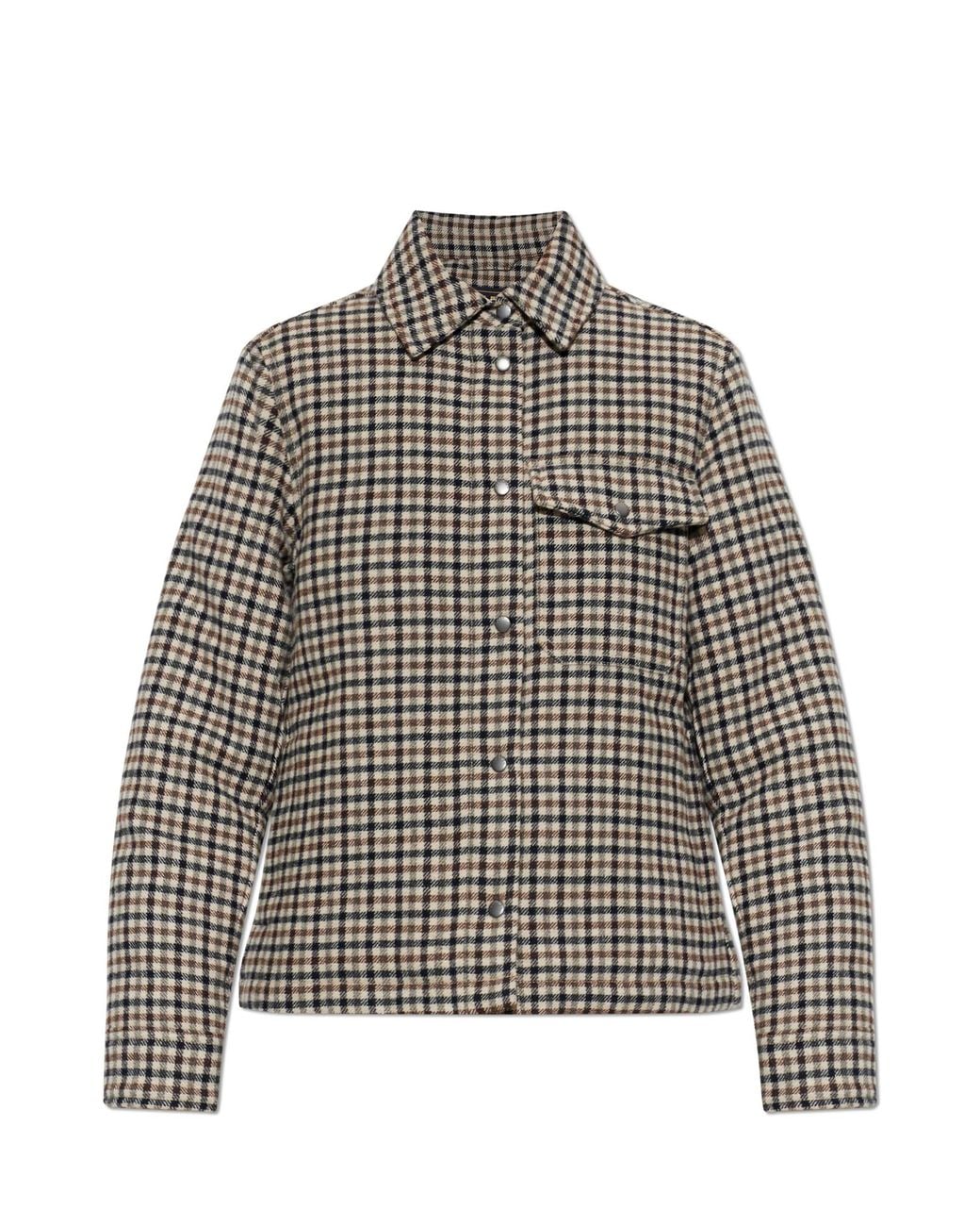 Woolrich Gray Check Down Jacket