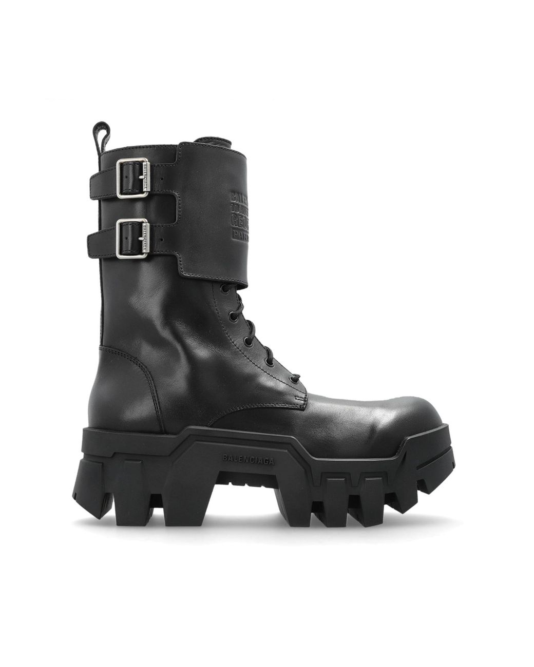 Balenciaga Black Platform Ankle Boots 'Bulldozer Combat' for men