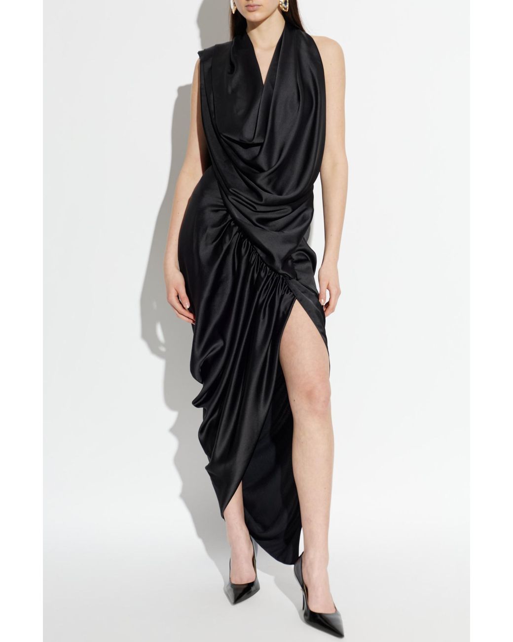 Vivienne Westwood Black Dress With A Decorative Neckline