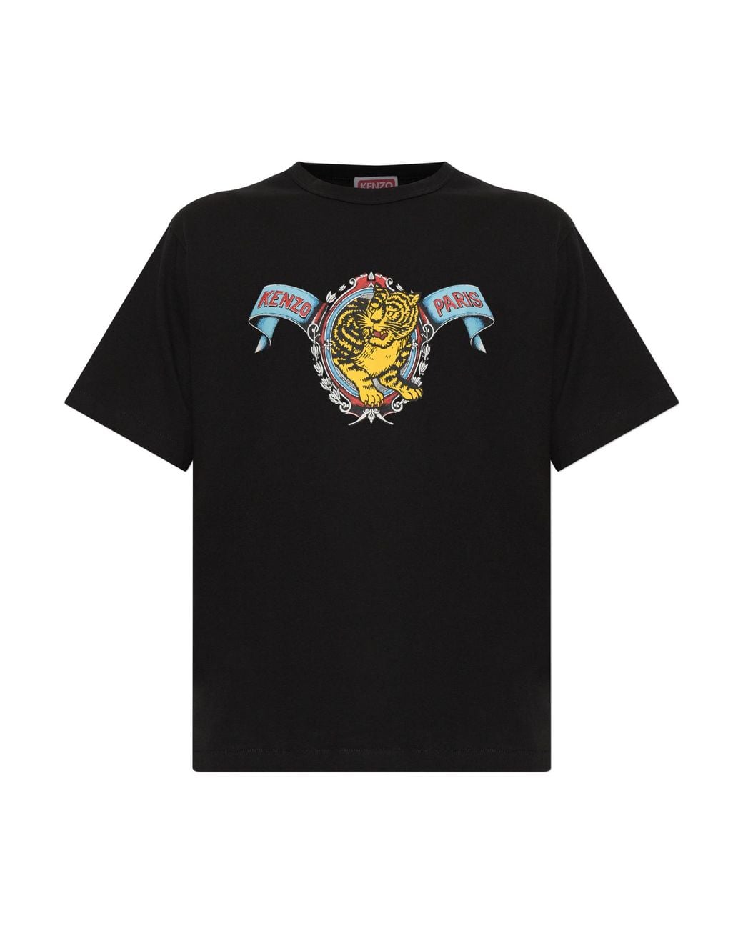 KENZO Black T-Shirt With Print for men