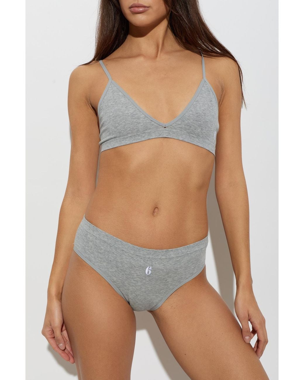 MM6 by Maison Margiela Gray Logo Bra