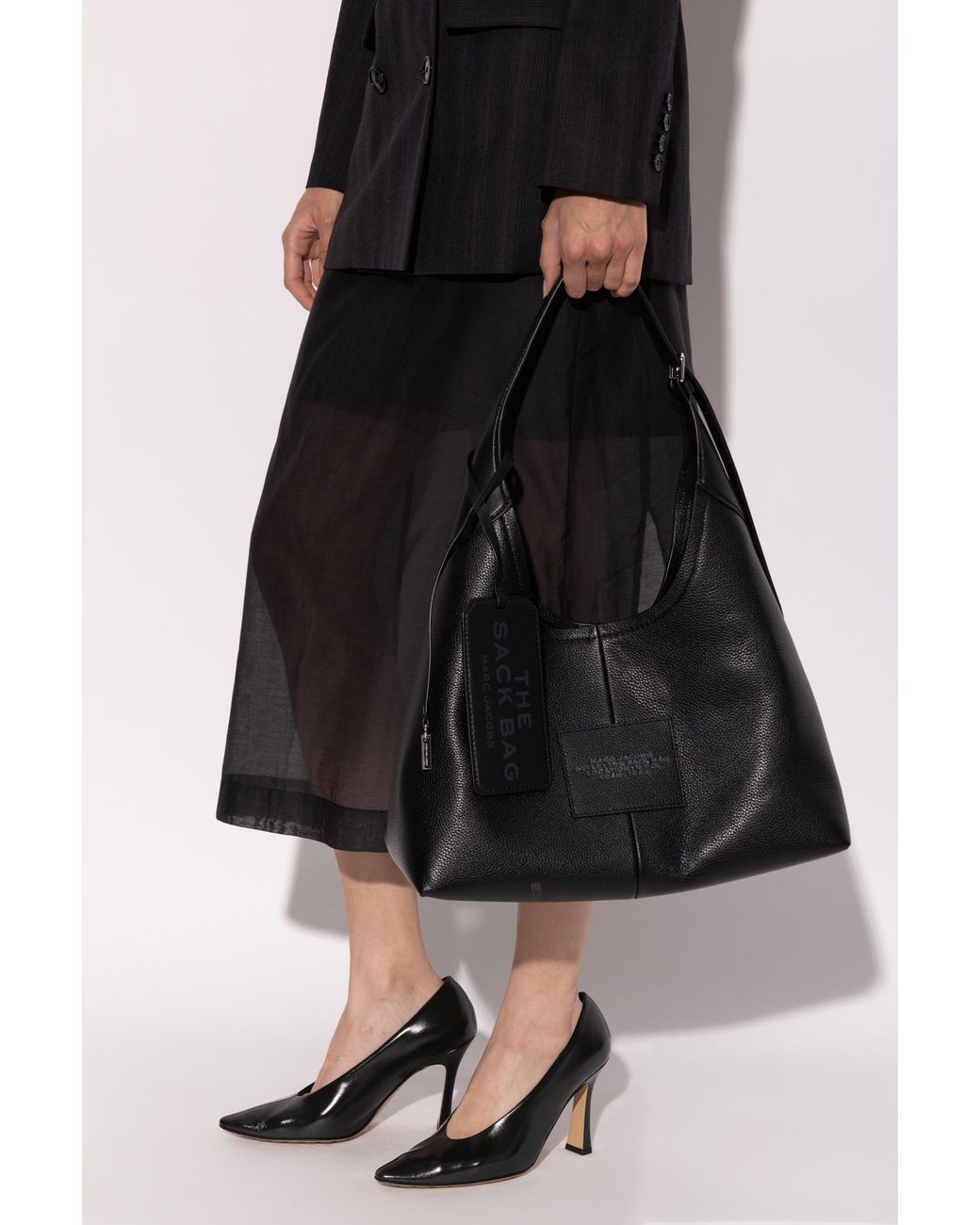 Marc Jacobs Black Leather Bag With Logo