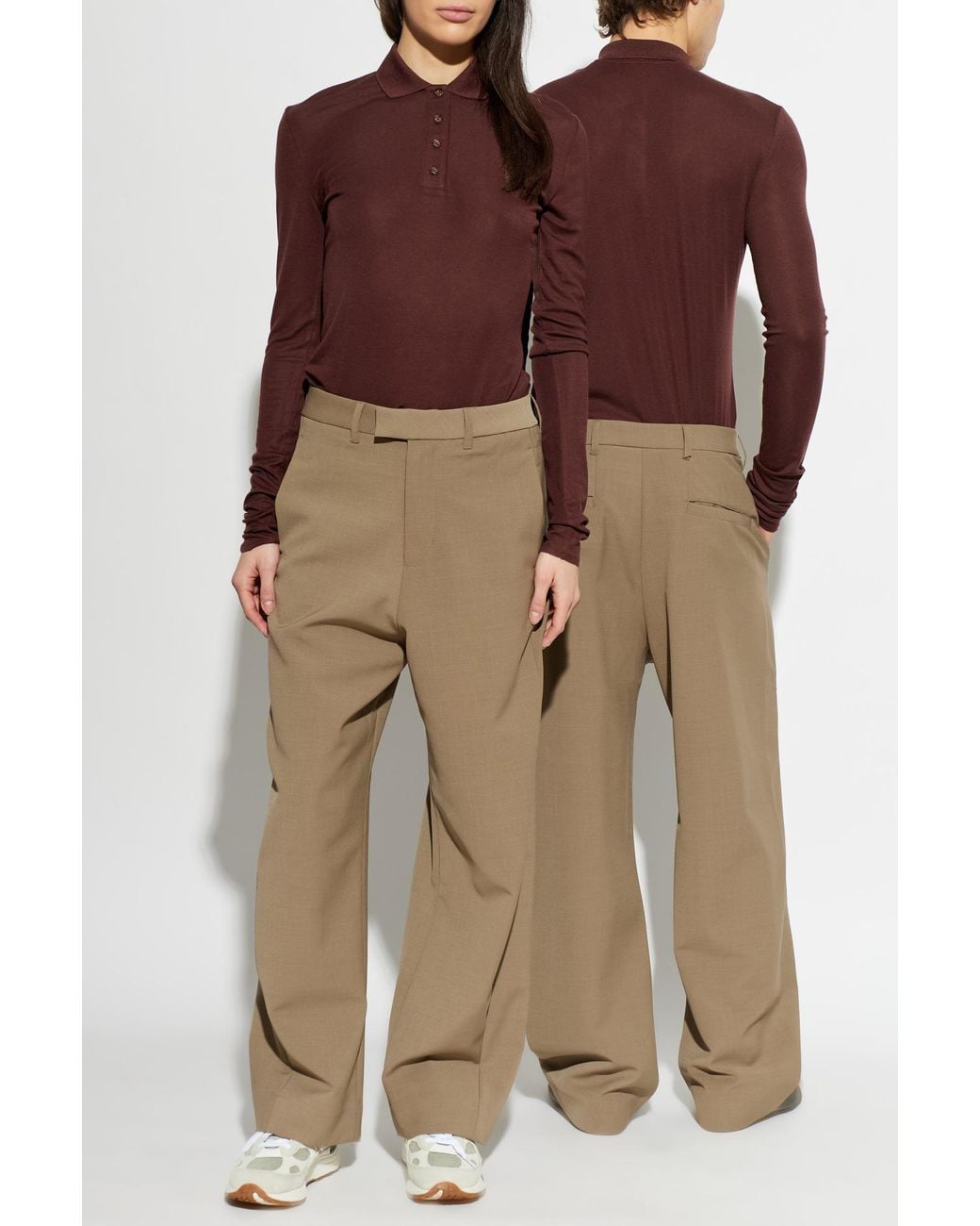 Entire studios Natural Trousers With Slightly Tapered Legs