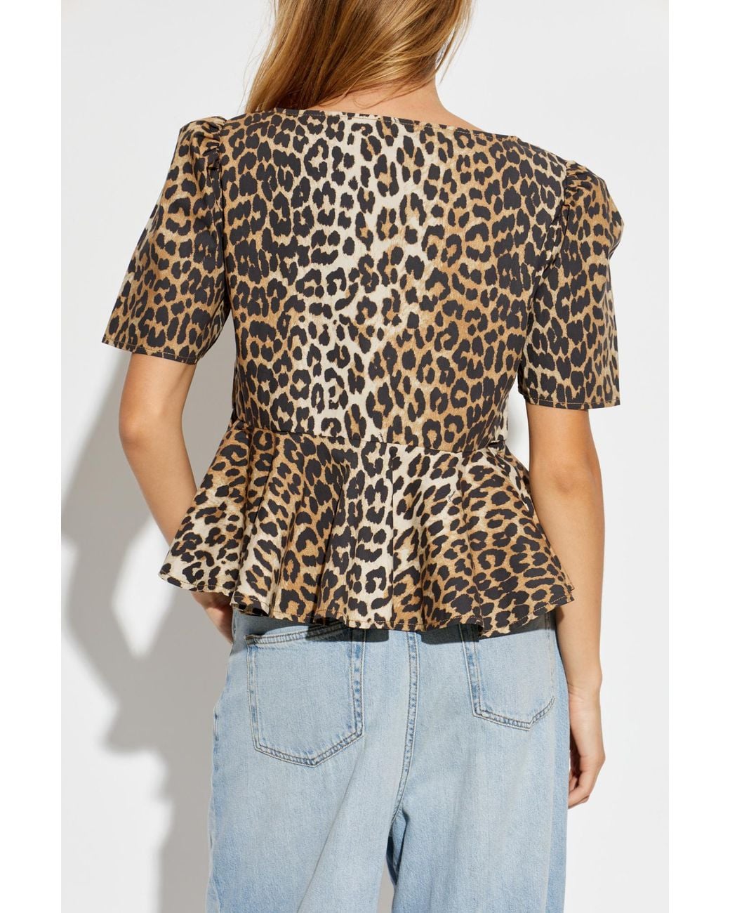 Ganni Natural Top With Animal Motif