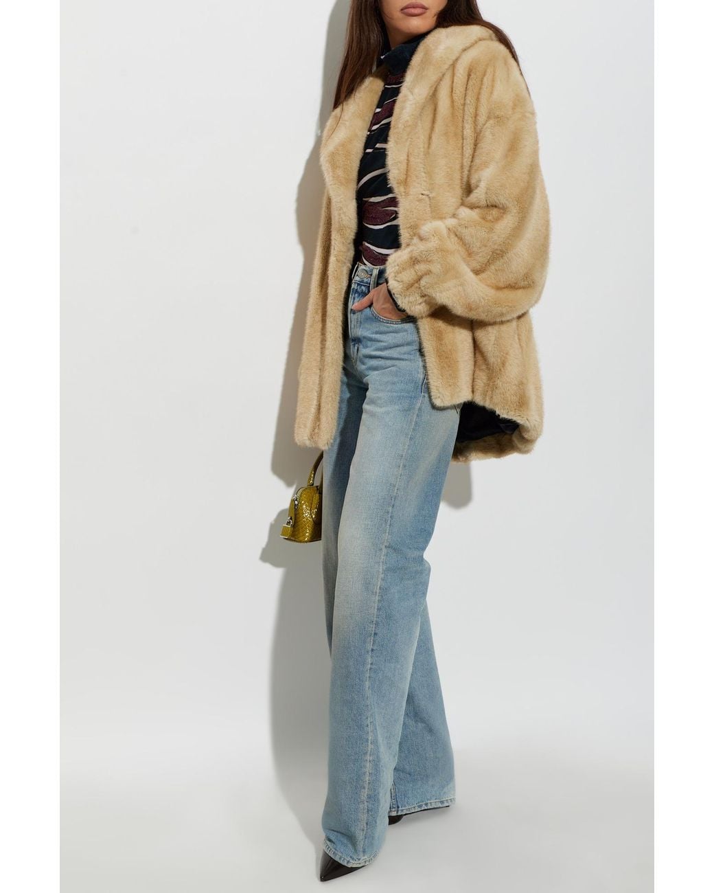 Stand Studio Natural Faux Fur Coat 'Francis'