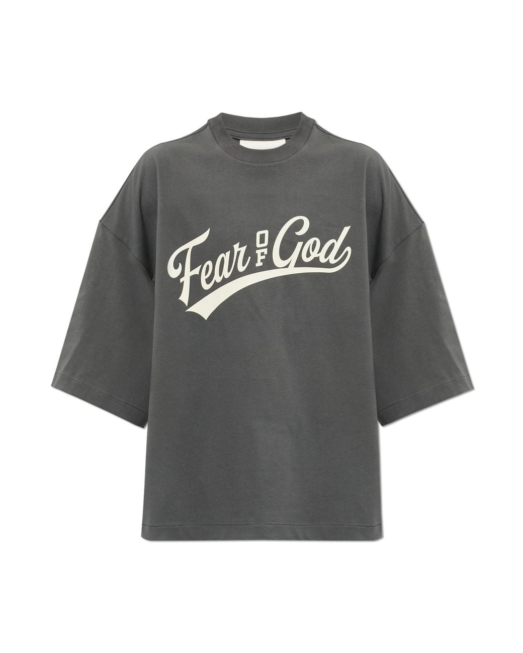 Fear Of God Gray Cotton T-Shirt With Print for men