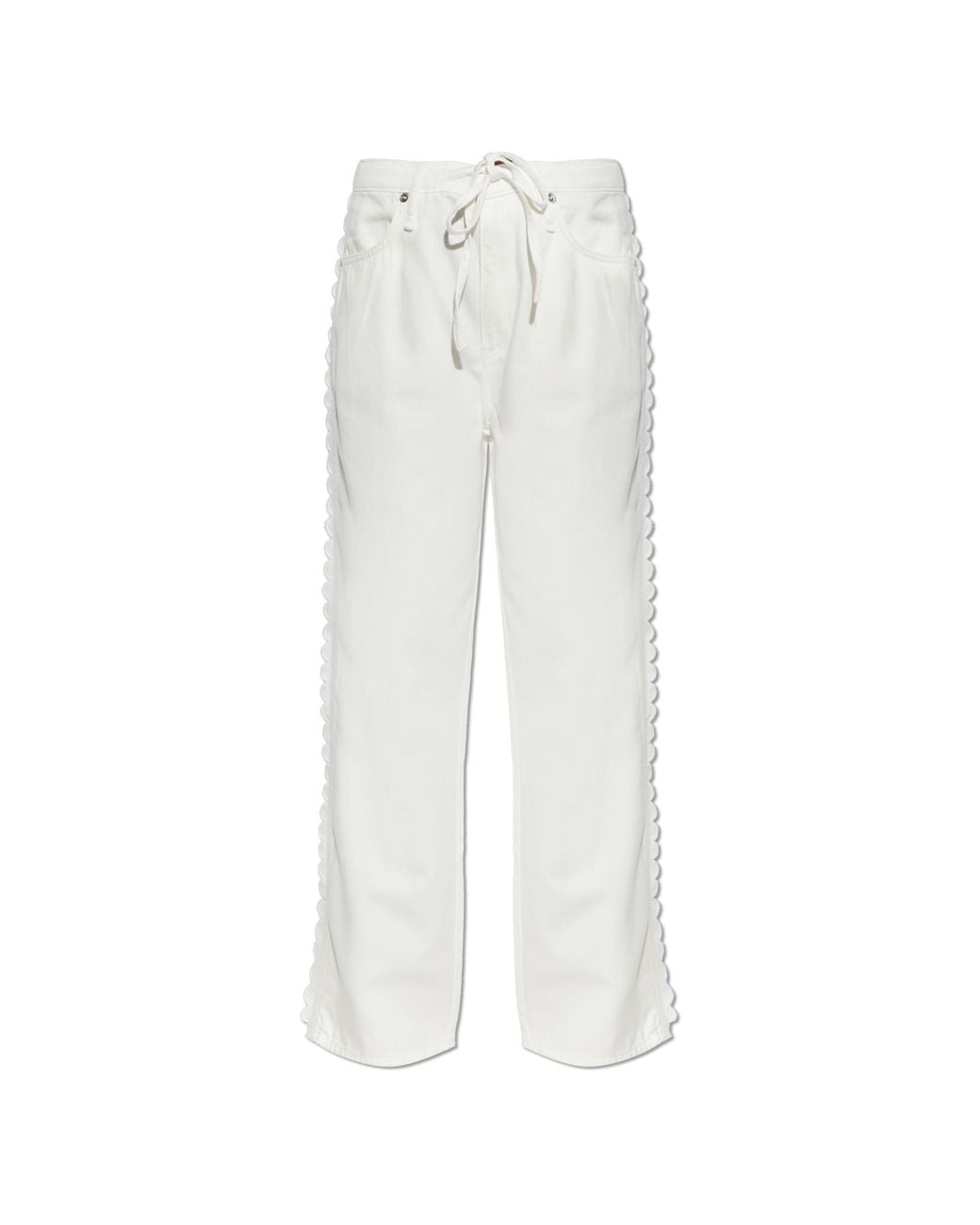 Rag & Bone White Jeans With Decoratively Finished Legs