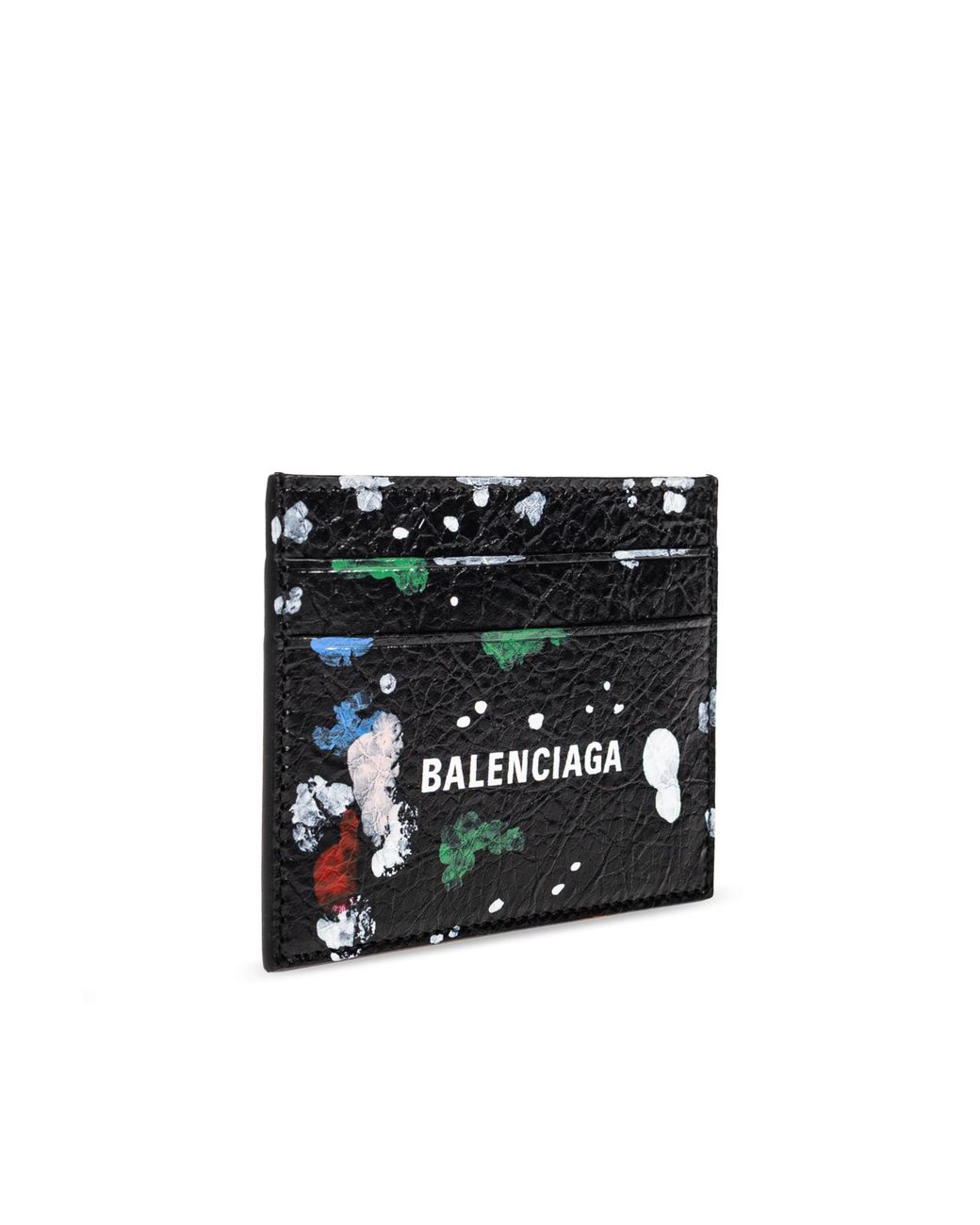 Balenciaga Black Leather Card Holder for men