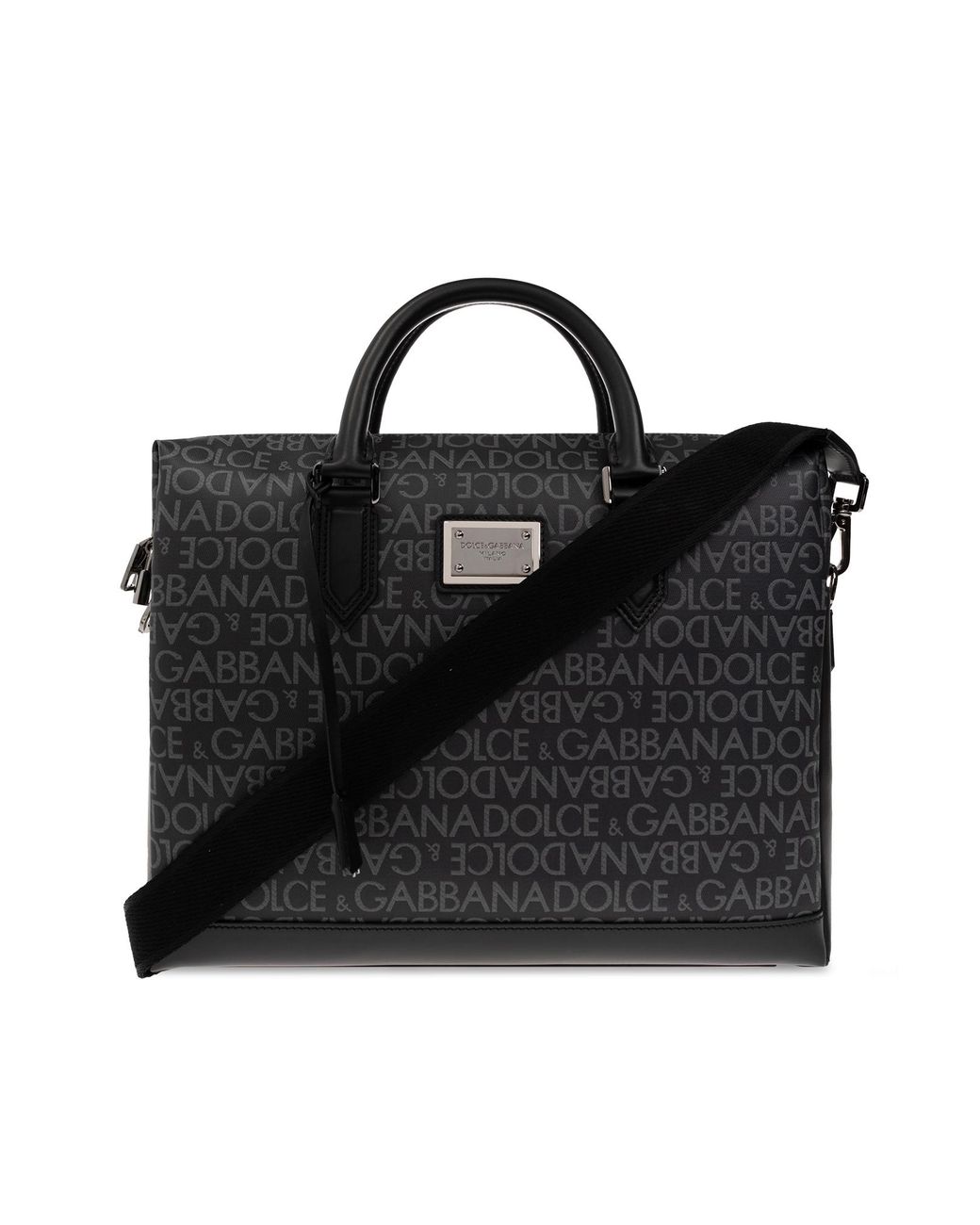Dolce & Gabbana Black Monogrammed Briefcase for men