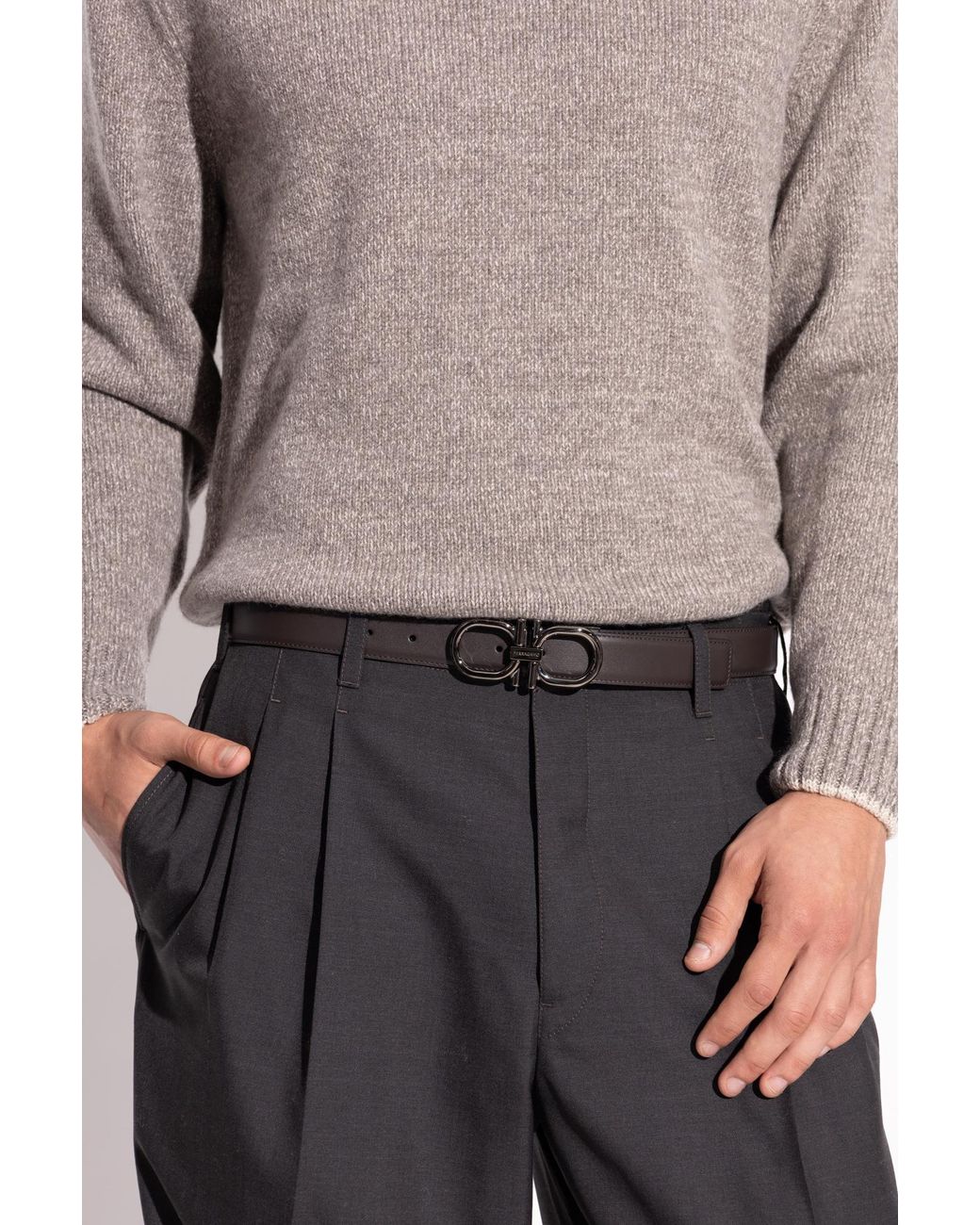 Ferragamo Black Double-Sided Belt for men