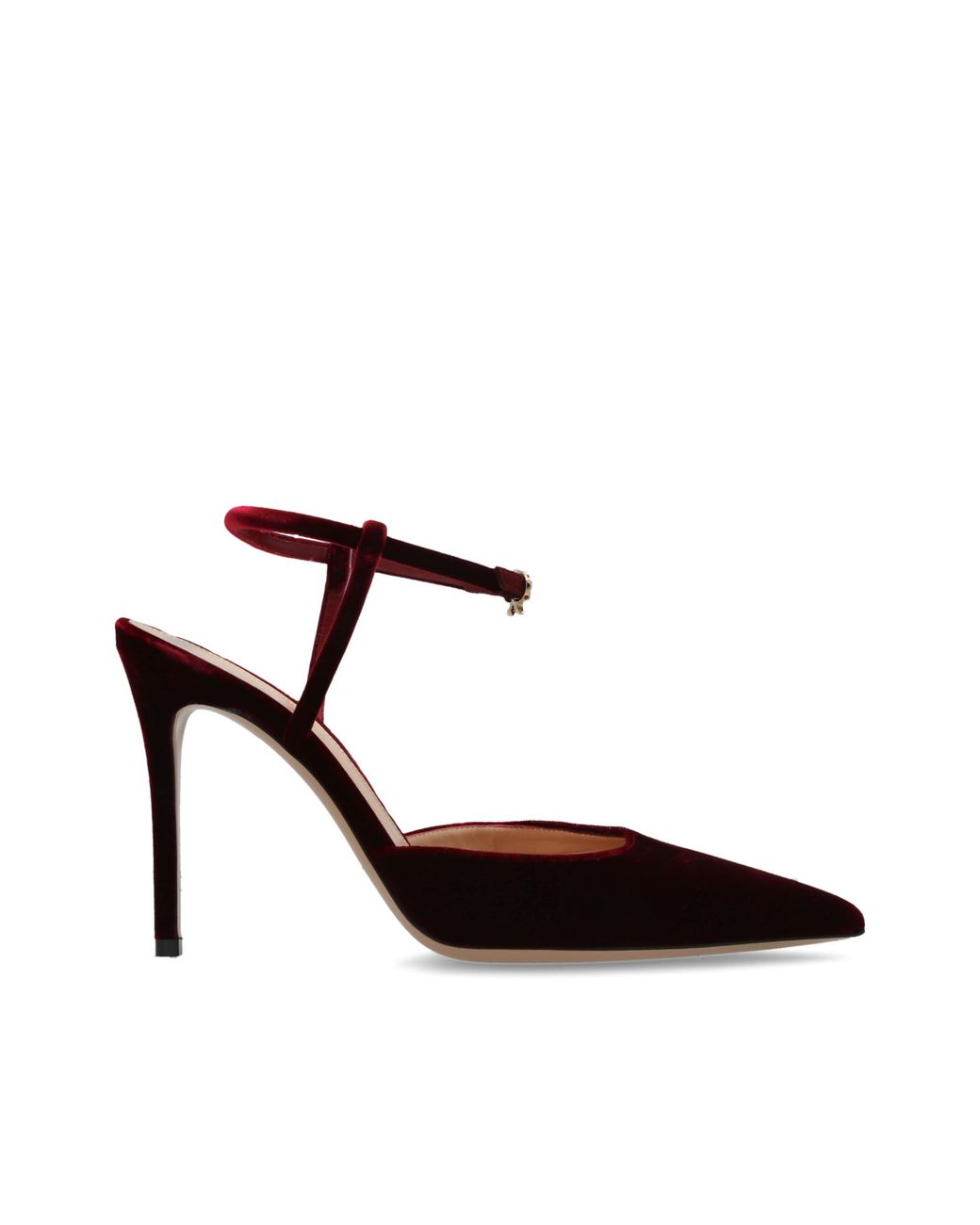 Gianvito Rossi Red Velvet Heeled Shoes 'Velsyra'