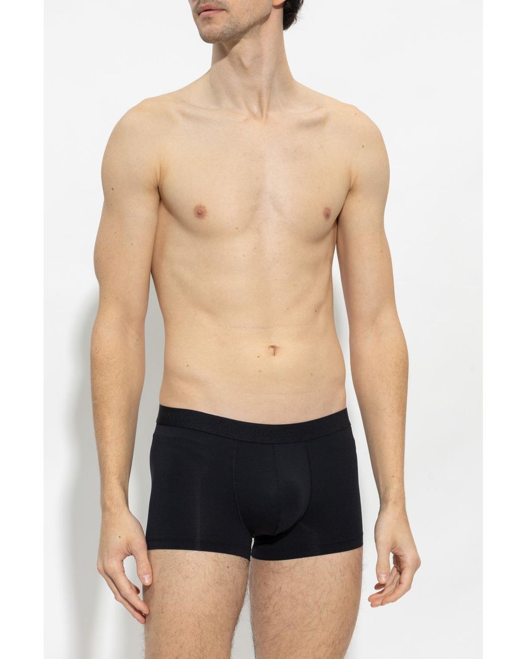 Hanro Black Logo Boxer Briefs for men