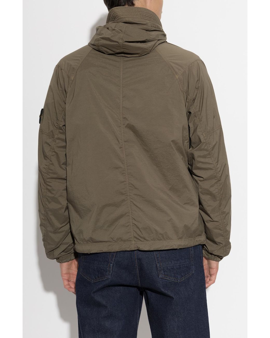 Stone Island Brown Jacket With Logo Patch for men