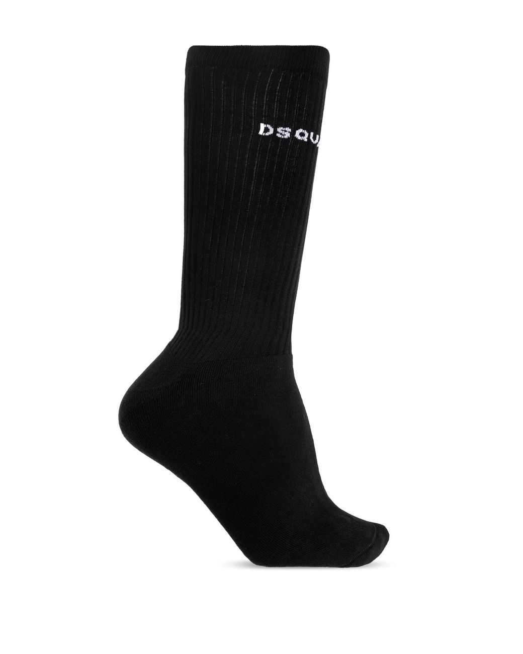 DSquared² Black Cotton Socks With Logo for men