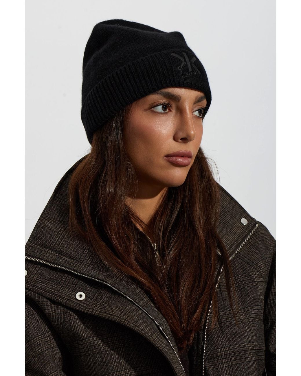 KENZO Black Beanie With Embroidered Logo