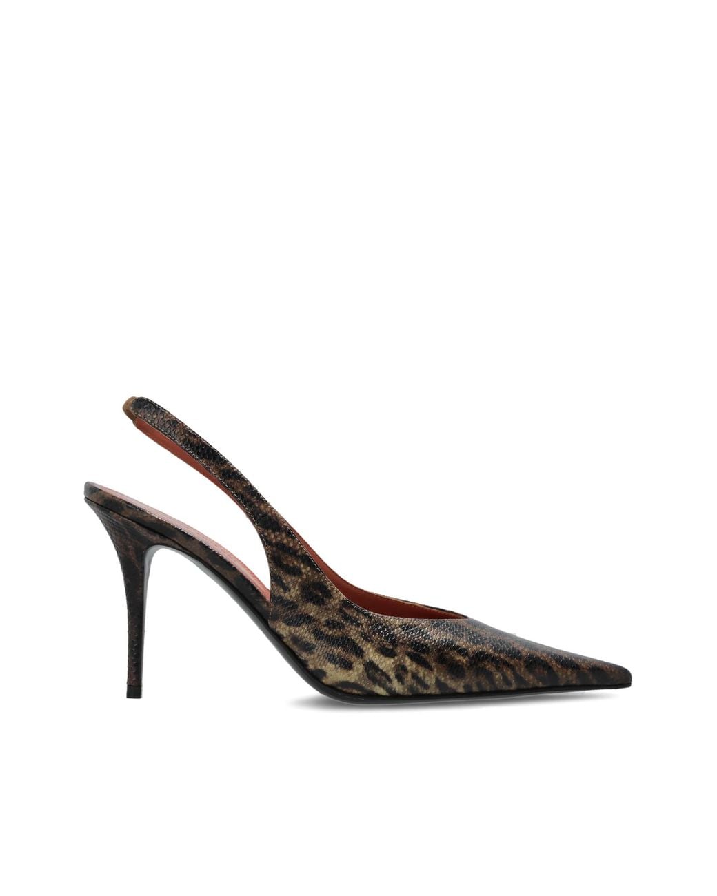 AMINA MUADDI Brown Satin High-Heeled Shoes 'Anok'