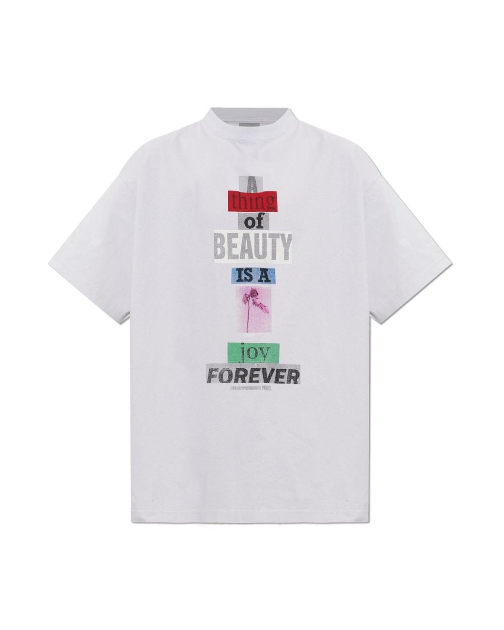 Balenciaga White Printed T-Shirt for men