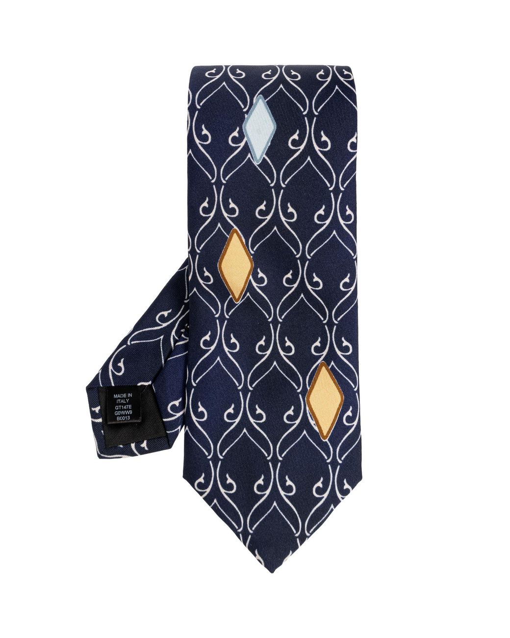 Dolce & Gabbana Blue Silk Tie With Pattern for men