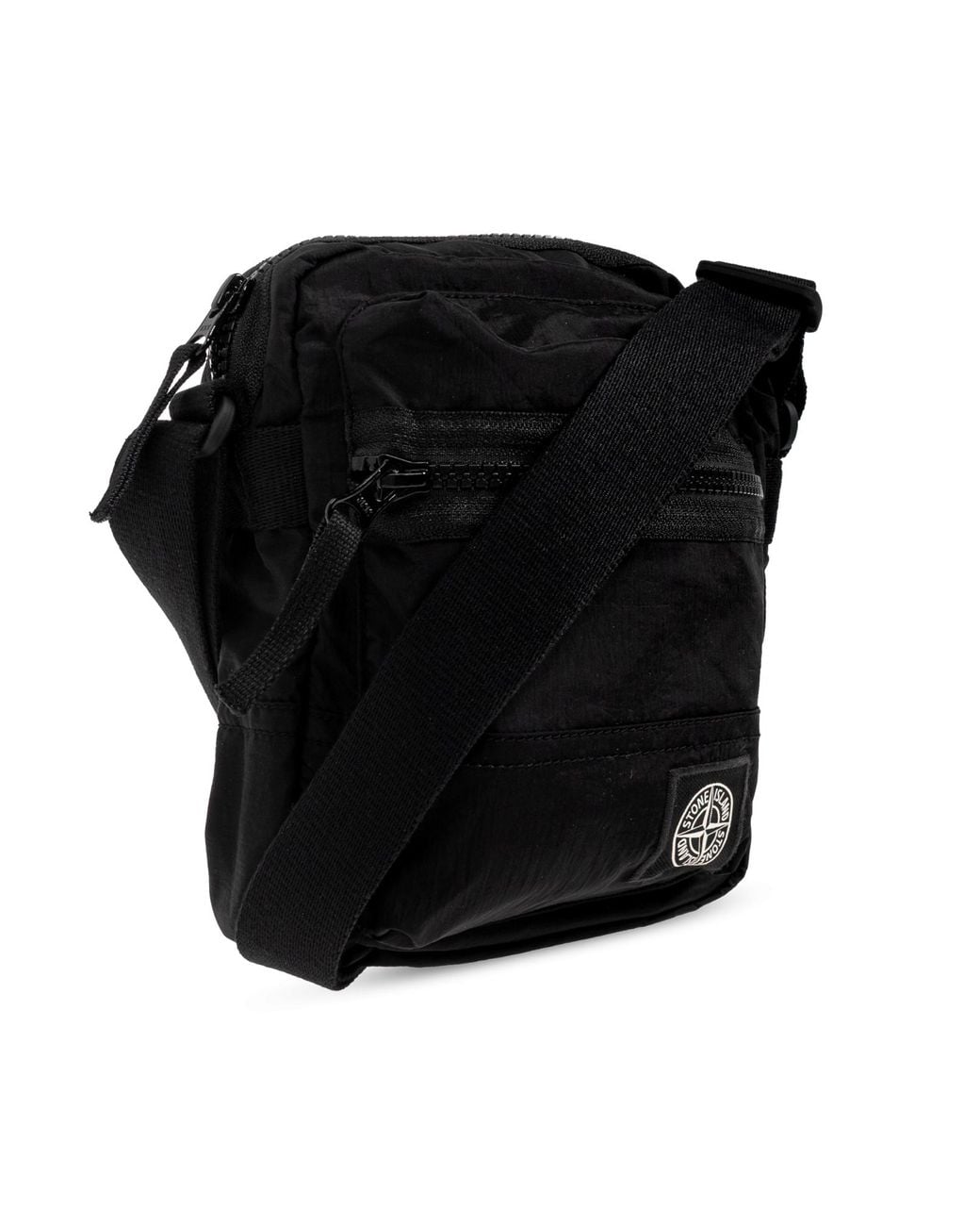 Stone Island Black Bag With Logo Patch for men