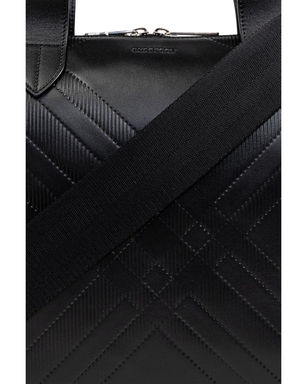 Burberry Black Leather Briefcase for men