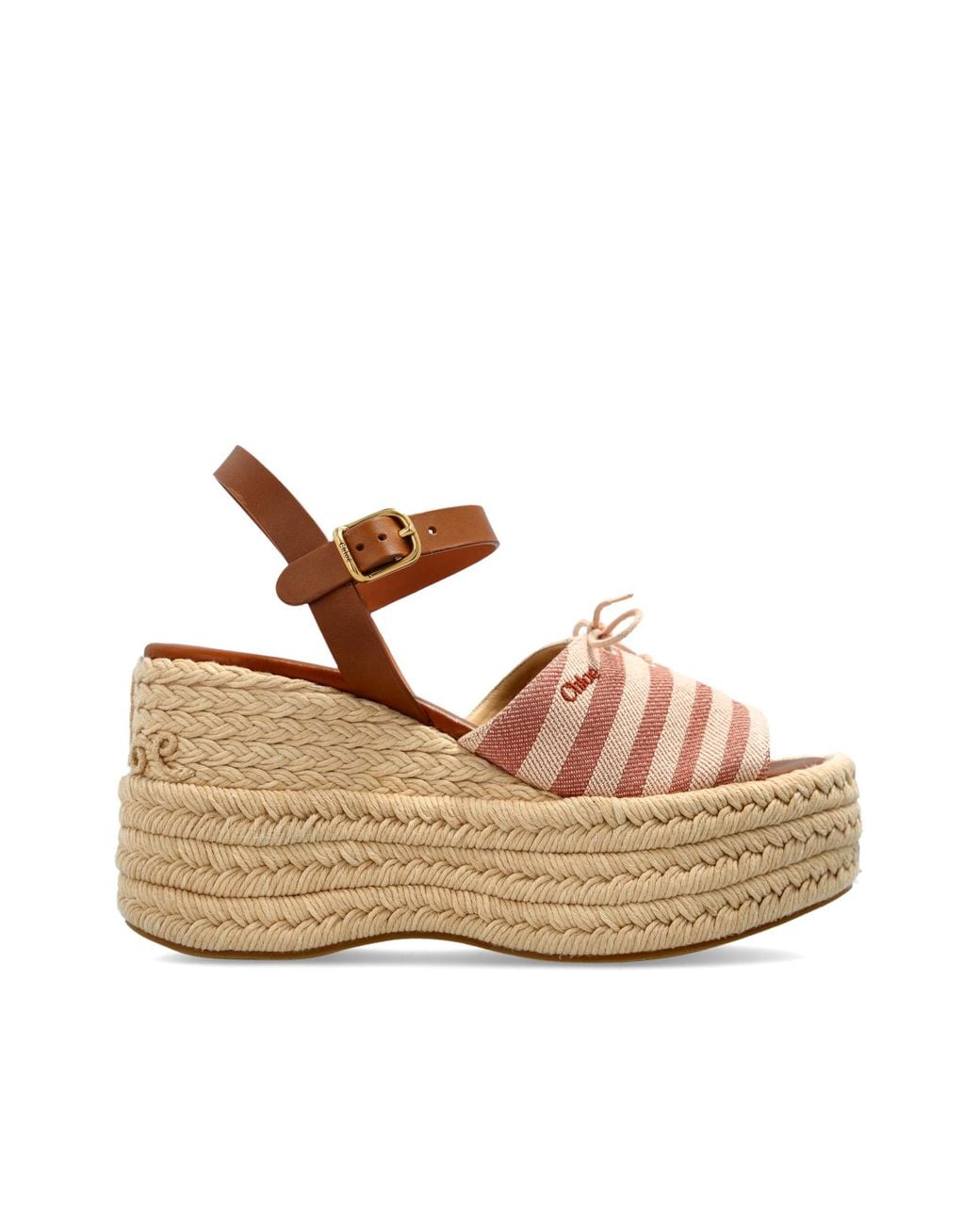 Chloé Natural Wedge Sandals "Isla"