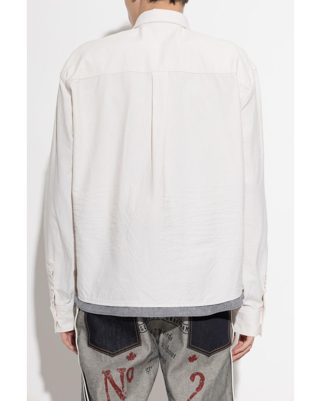 DSquared² White Cotton Shirt With Logo Patch for men