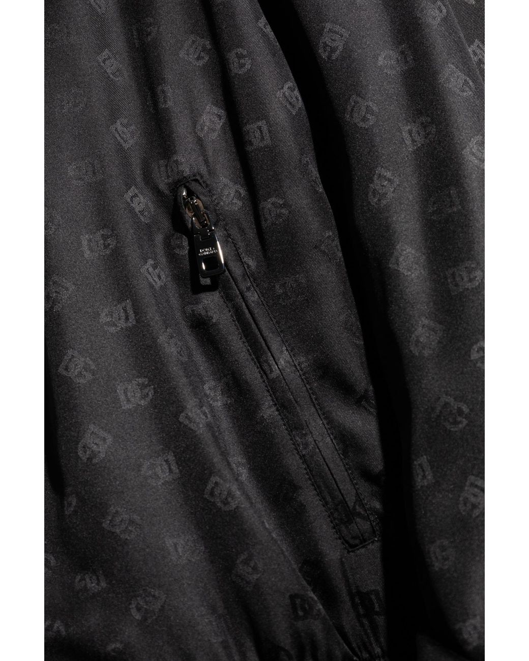 Dolce & Gabbana Black Silk Bomber Jacket for men