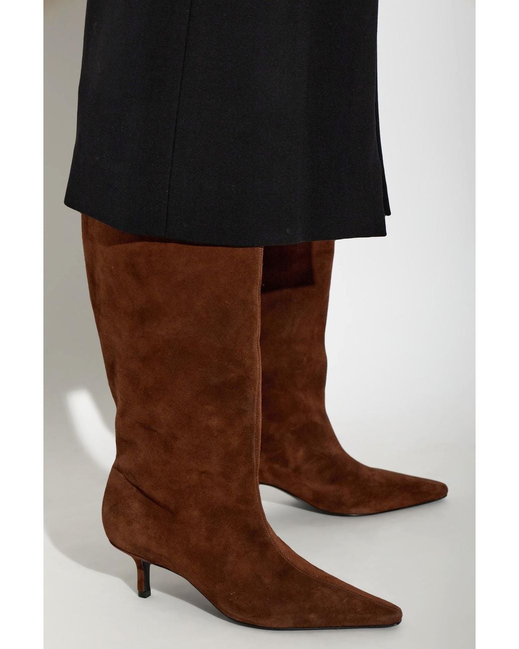 Black Suede Studio Brown 'Sutton' Suede Knee-High Heeled Boots
