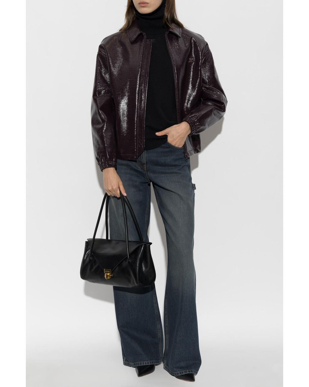 Courreges Black Jacket With Embroidered Logo