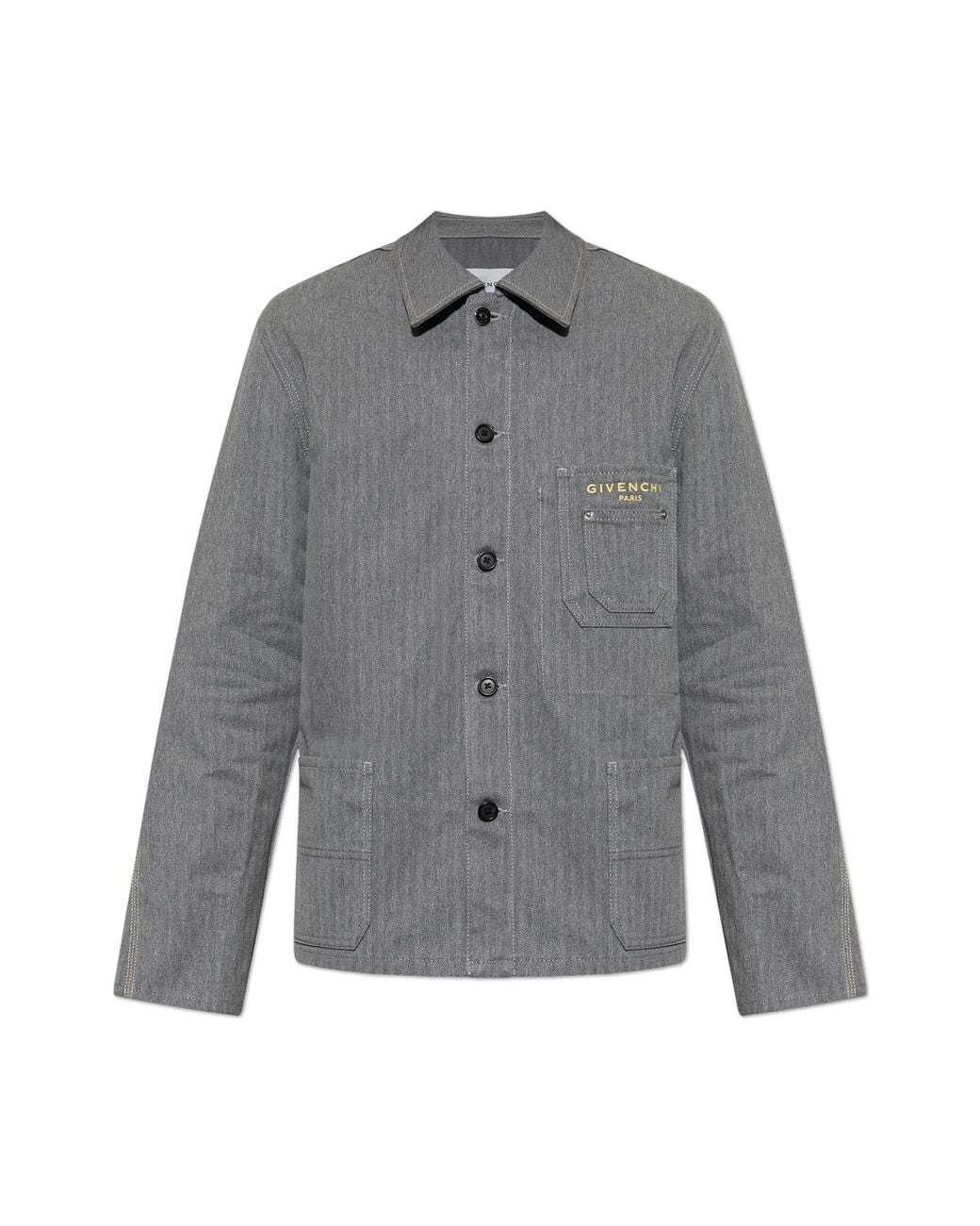 Givenchy Gray Denim Jacket With Logo for men