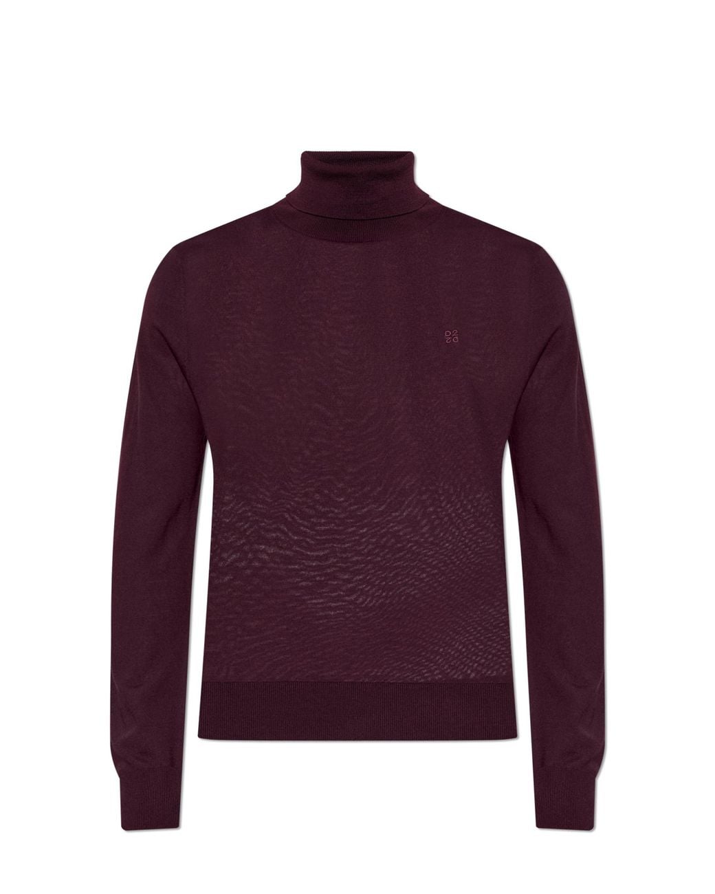DSquared² Purple Wool Turtleneck With Embroidered Logo for men