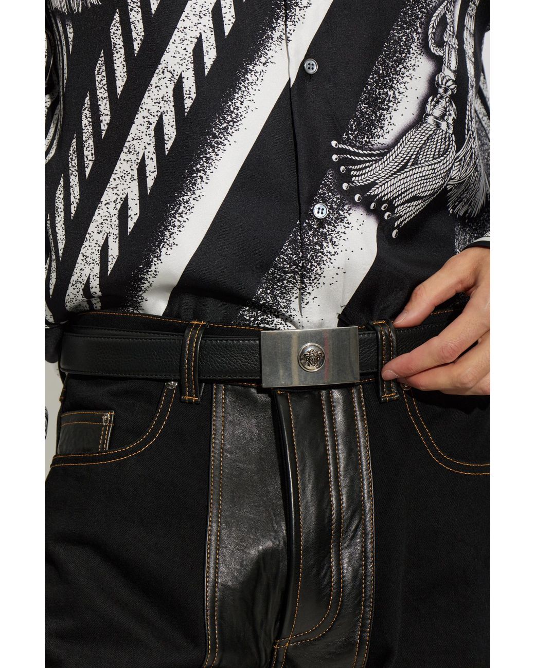 Versace Black Double-Sided Belt for men