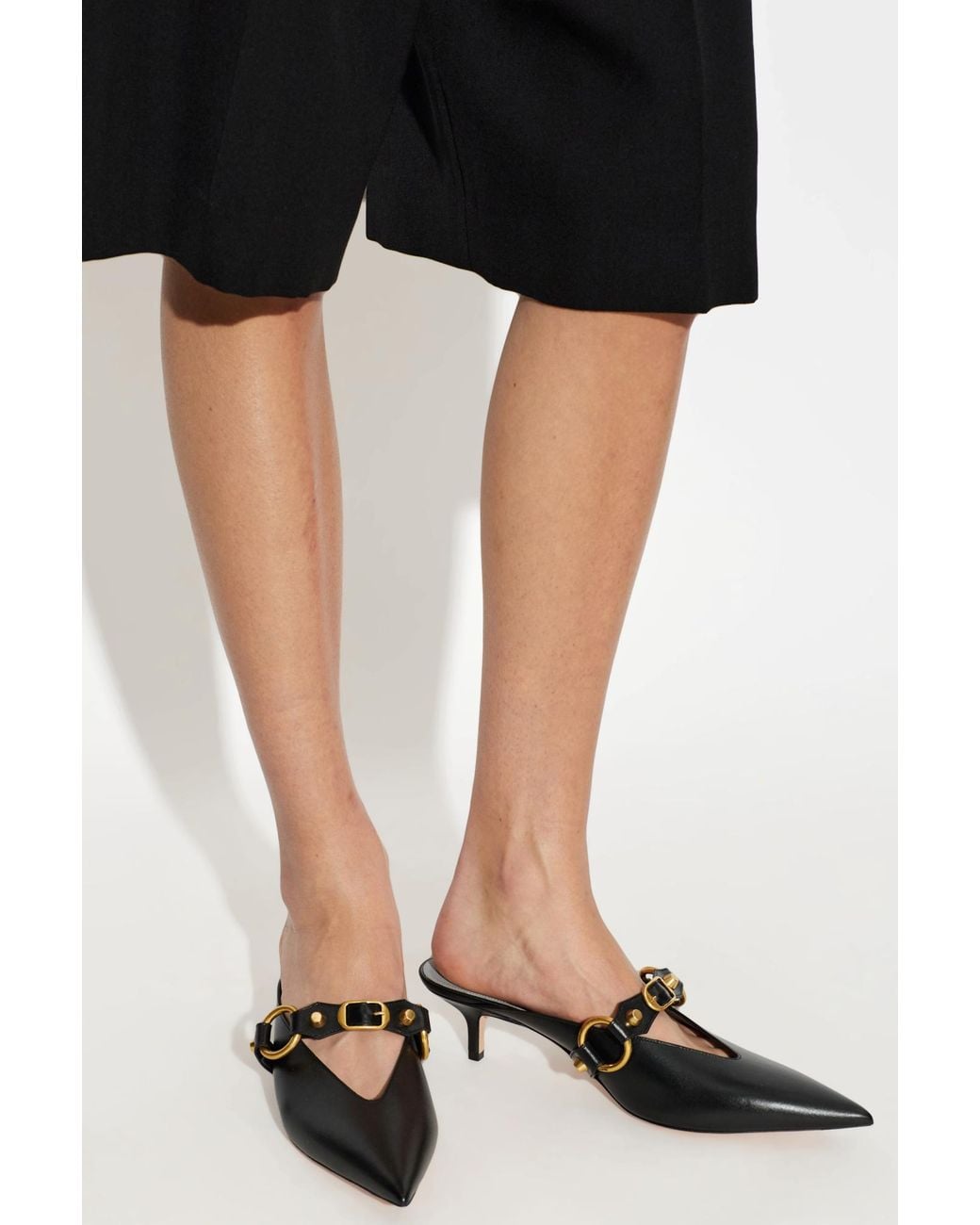 Balenciaga White Heeled Mules 'City'