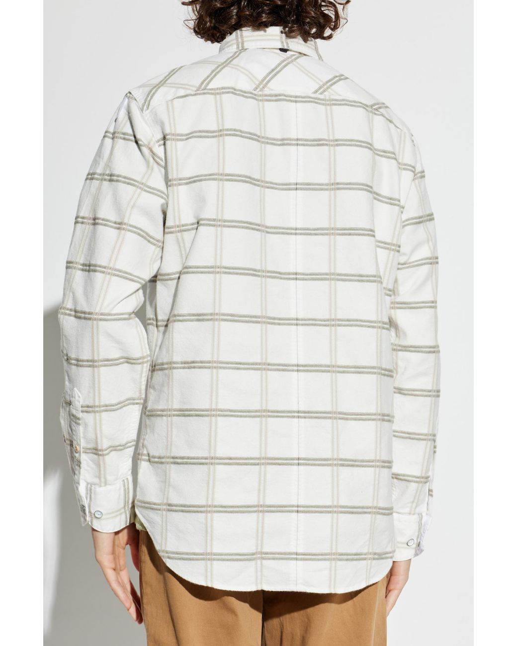 Rag & Bone White Checked Pattern Shirt for men