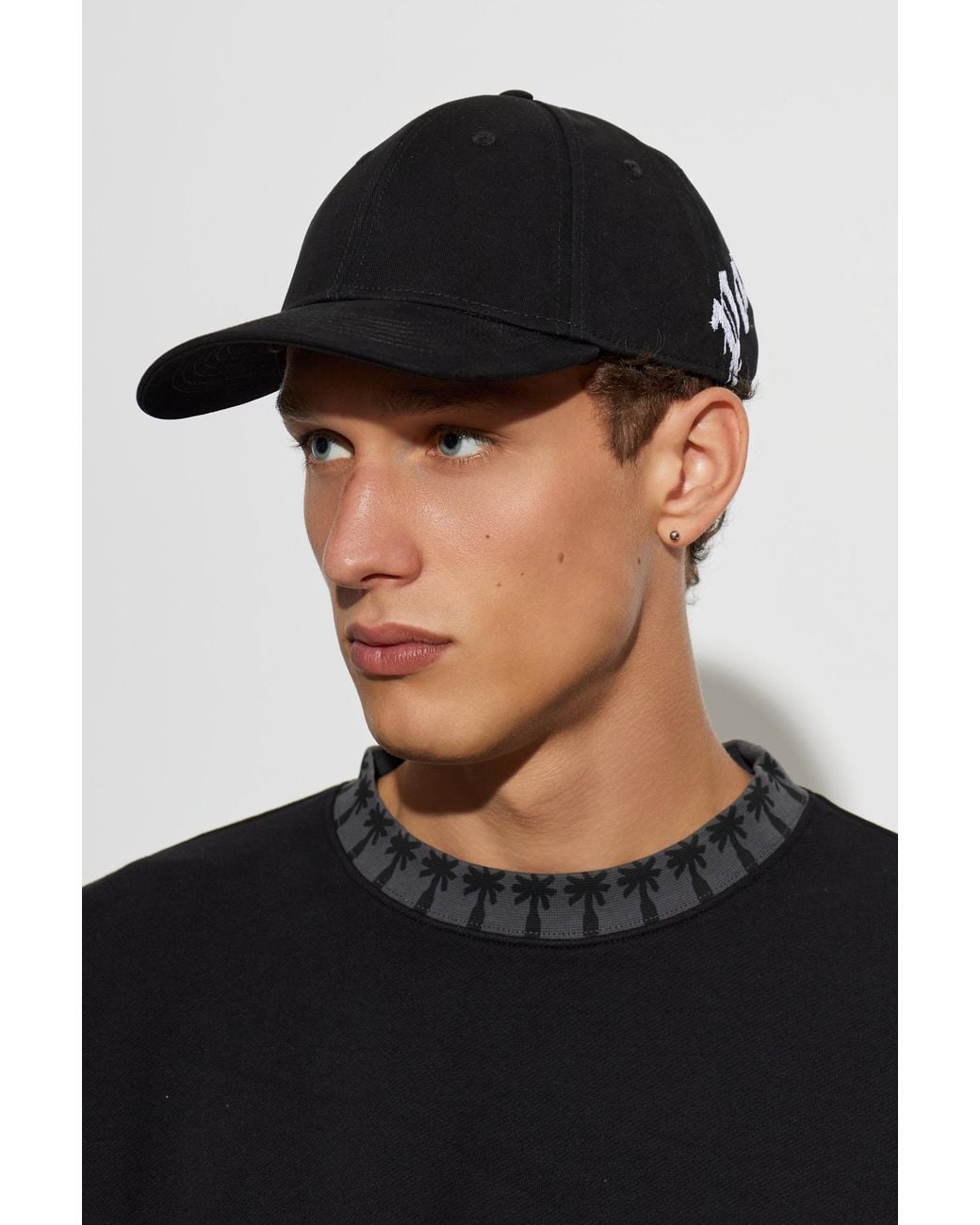 Palm Angels Black Baseball Cap for men