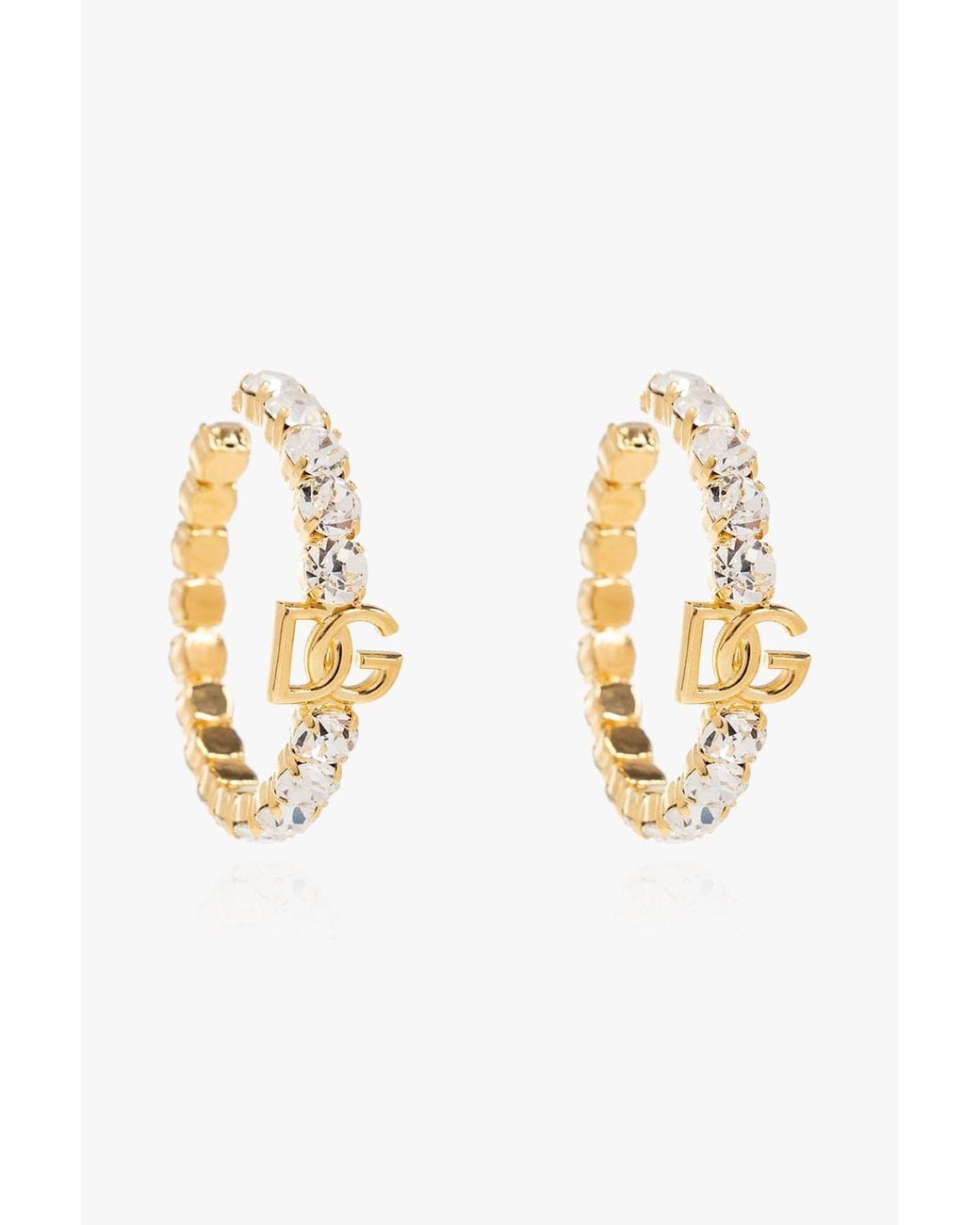 Dolce & Gabbana Metallic Brass Earrings With Logo