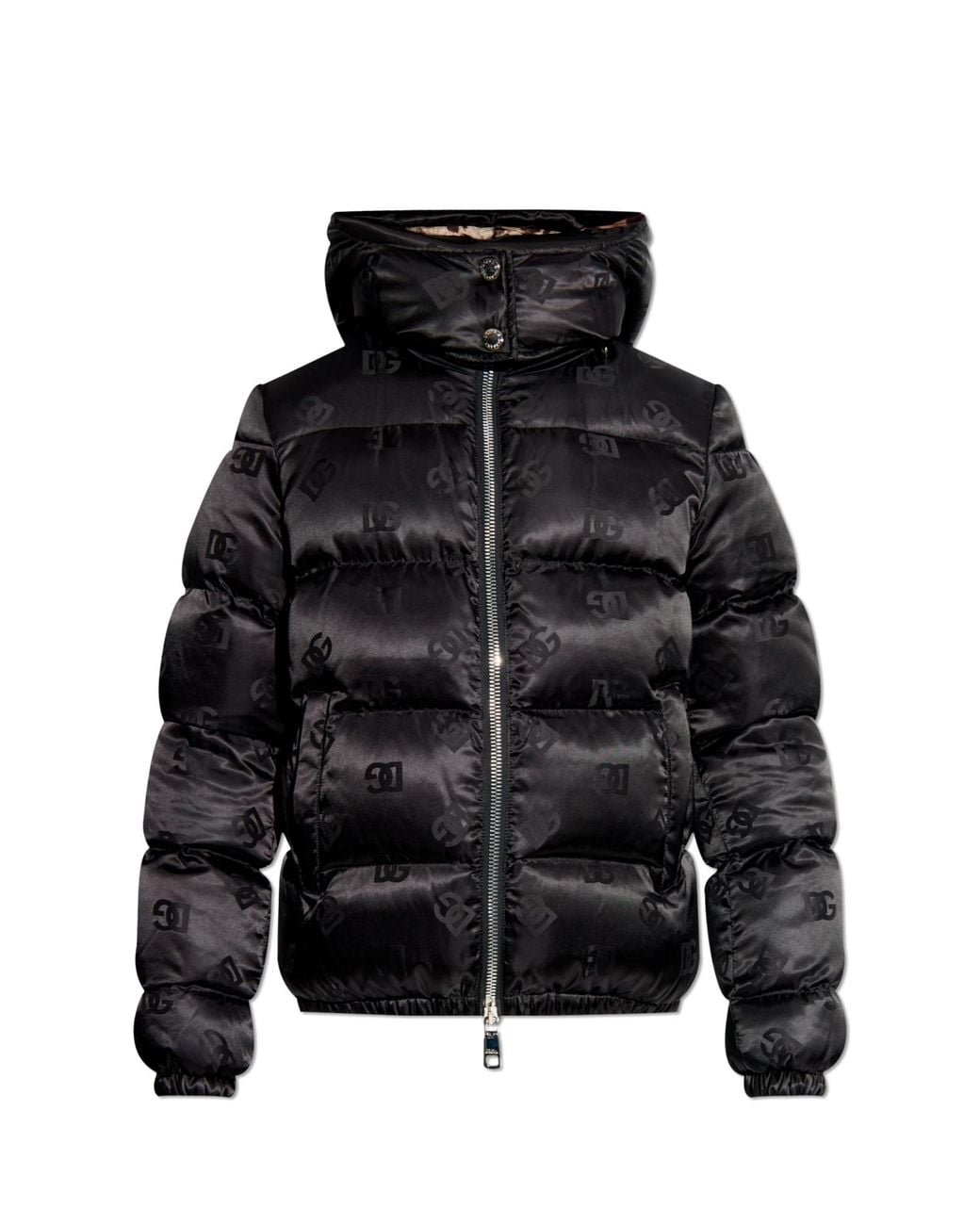 Dolce & Gabbana Black Down Jacket With Logo