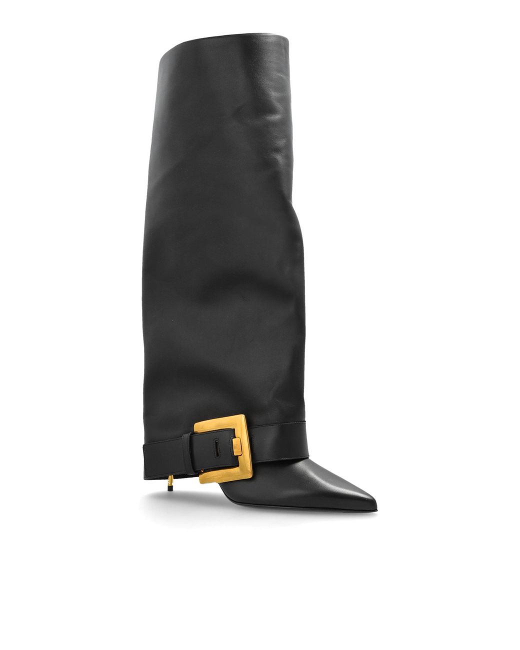 Balmain Black Leather Heeled Boots
