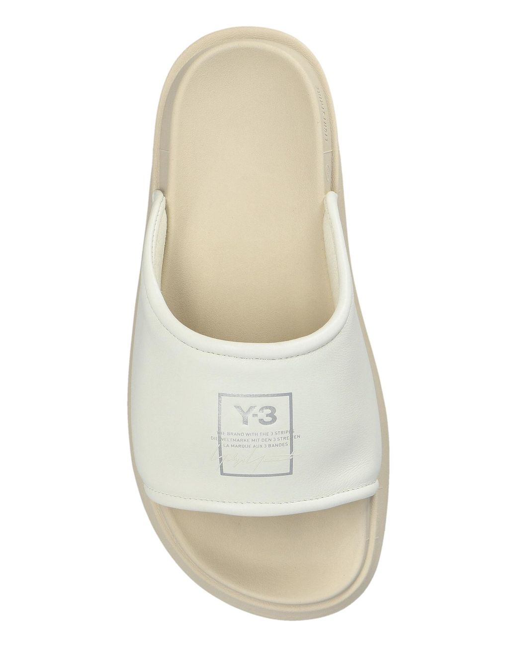 Y-3 White Slides With Logo