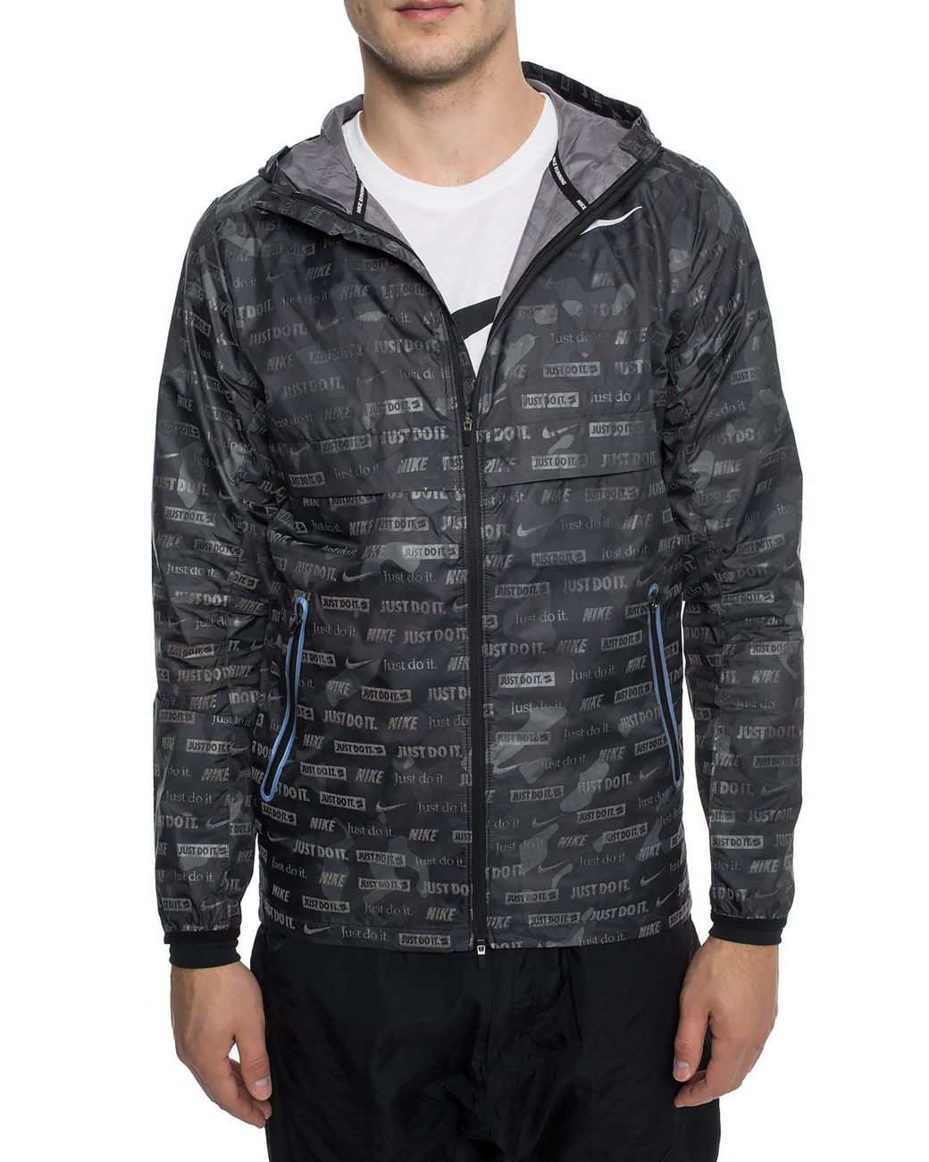 Nike Synthetic Camo Rain Jacket in Grey (Gray) for Men | Lyst