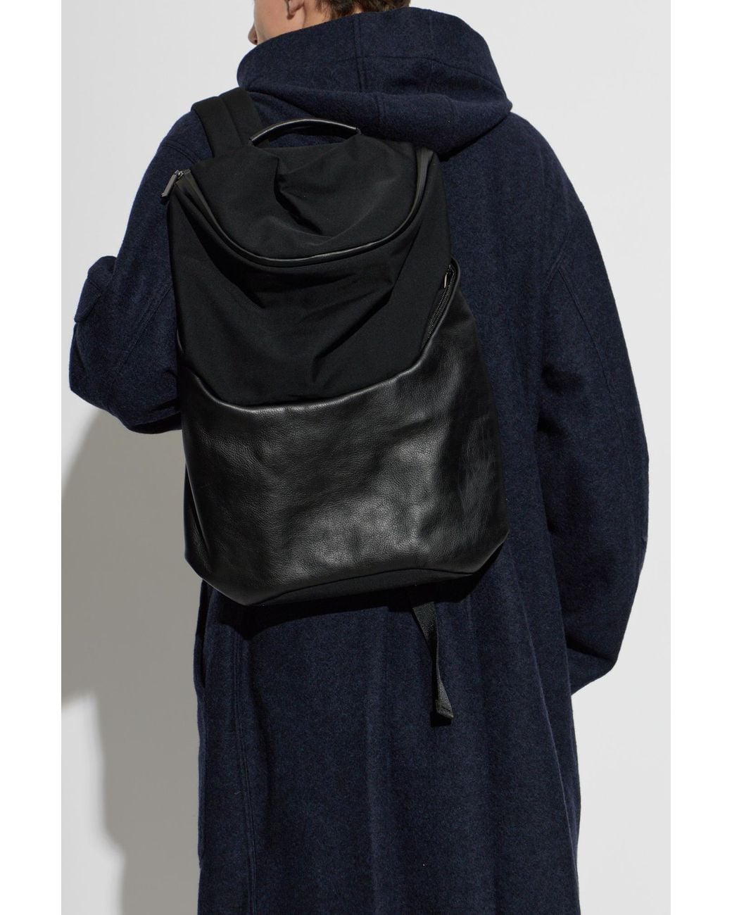 Yohji Yamamoto Black Backpack Made From Combined Materials for men
