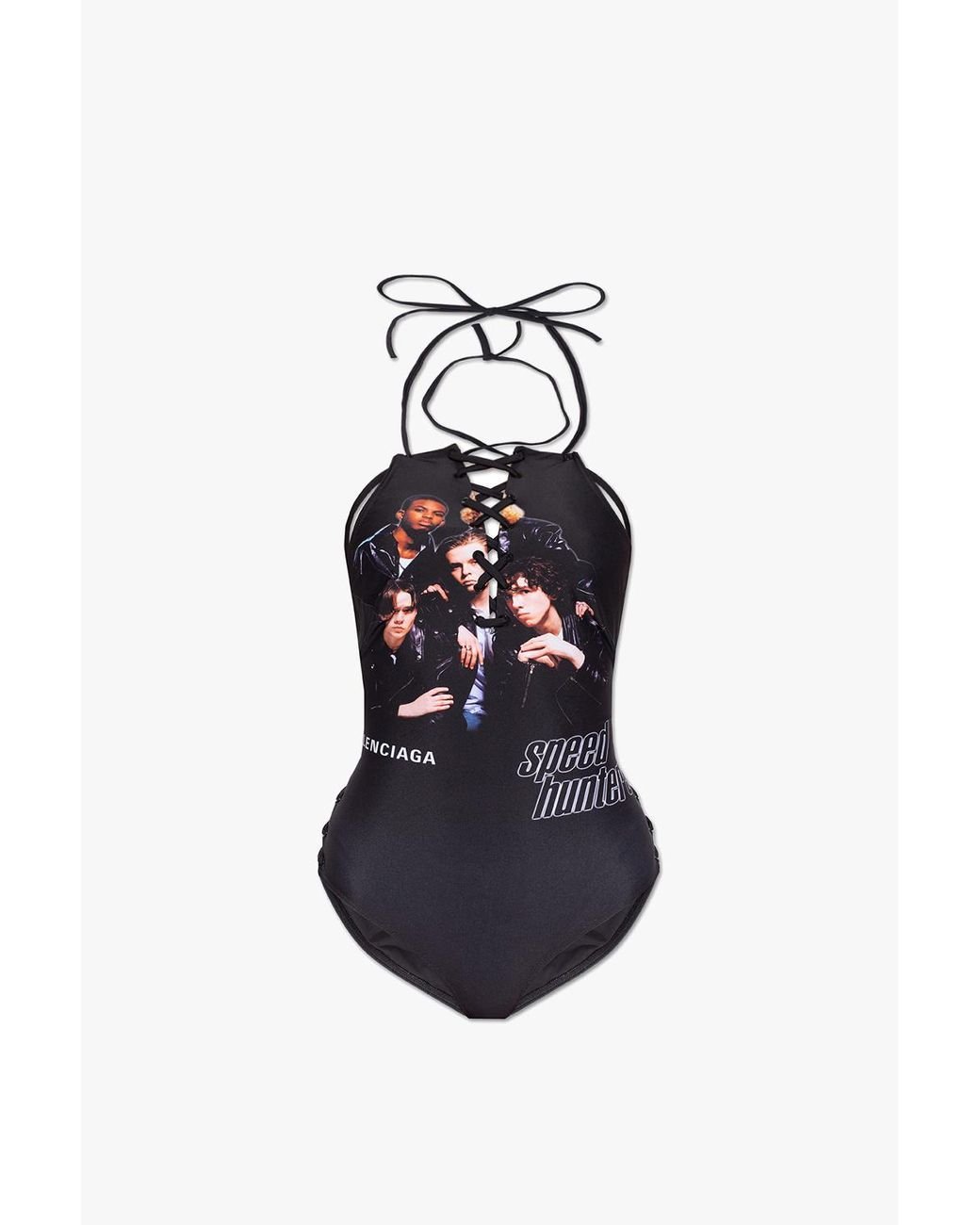 ワンピース BALENCIAGA BALENCIAGA Racing Print Spandex One Piece Swimsuit Balenciaga
