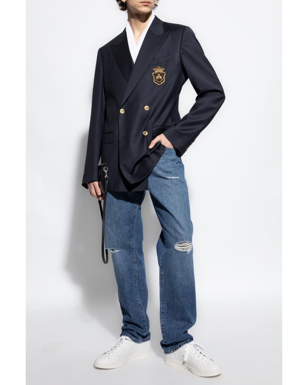 Dolce & Gabbana Blue Jeans With Vintage Effect for men